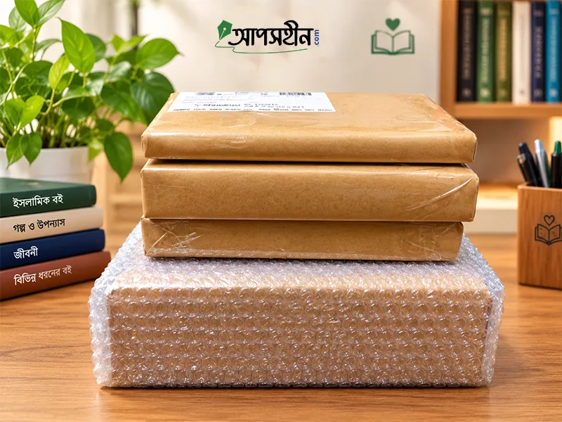 ডেলিভারির জন্য প্রস্তুত বইয়ের পার্সেল